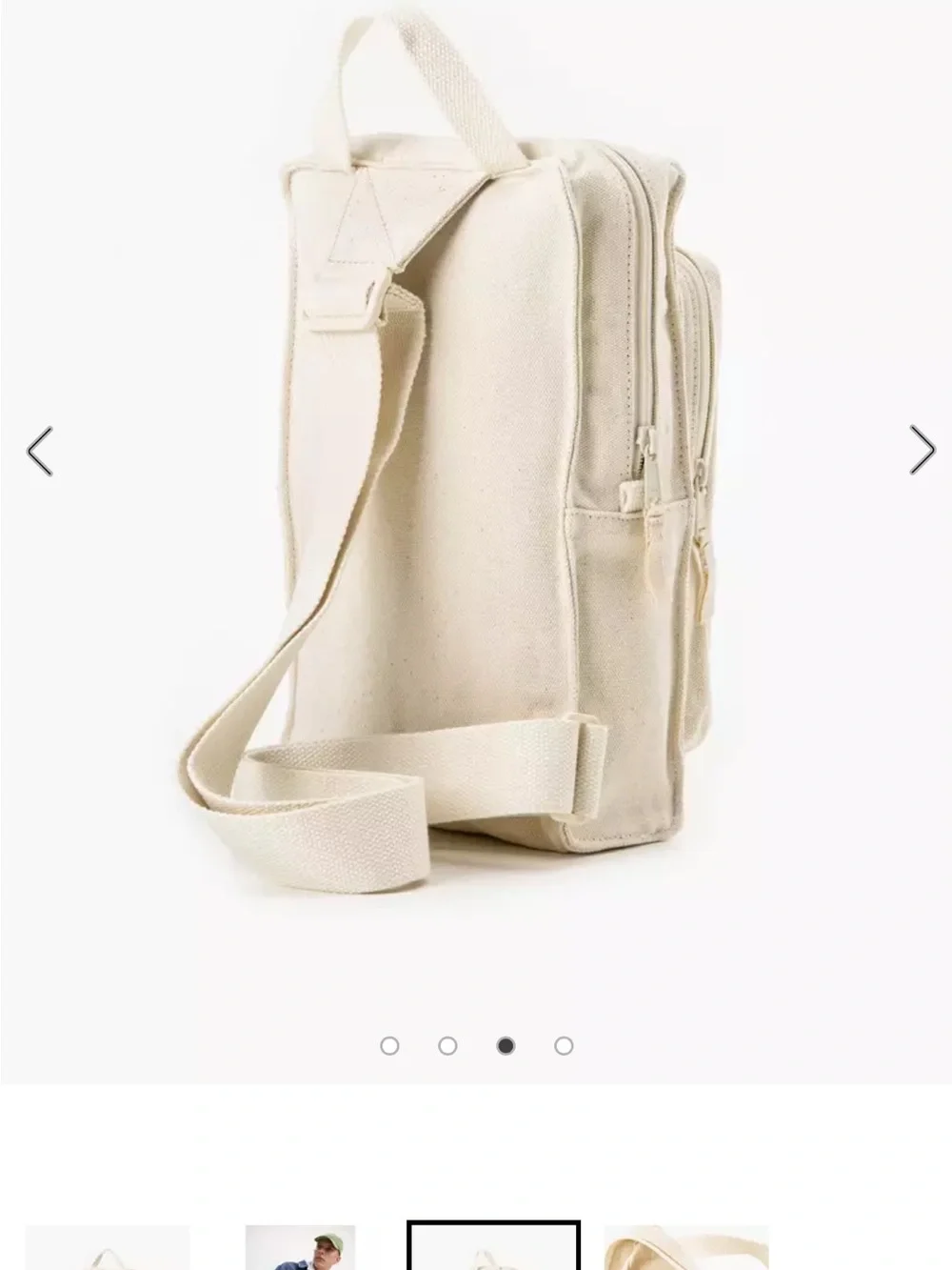 Levi's Cream Canvas Zip Sling Bag